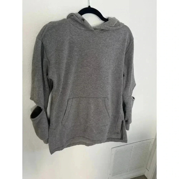 Gray AXS Cutout Sleeve Hoodie - Size M - Picture 1 of 5